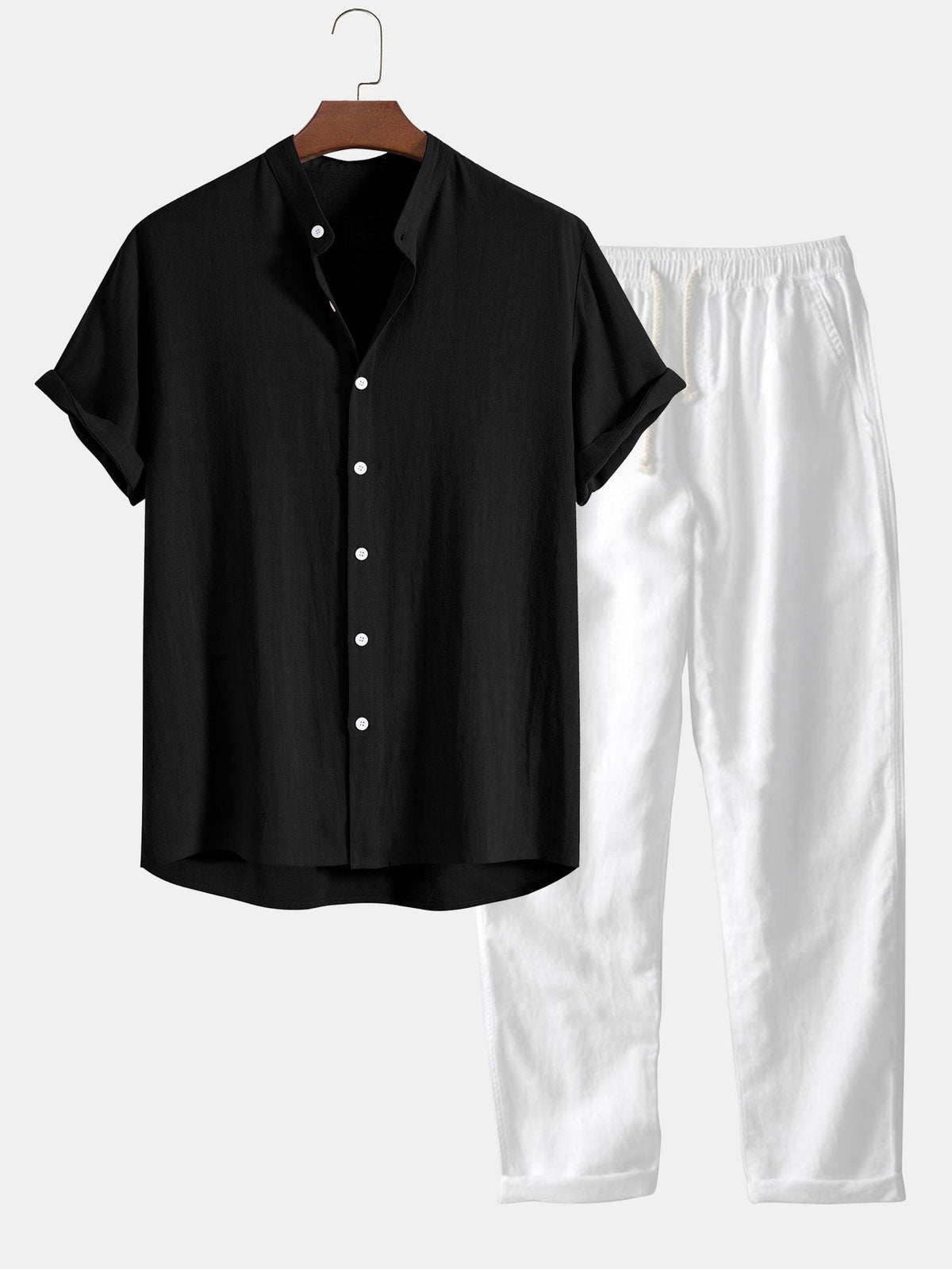 Leichtes Sommer Set aus Hemd & Hose für Herren – Luftiges Freizeit Outfit aus Leinenmix