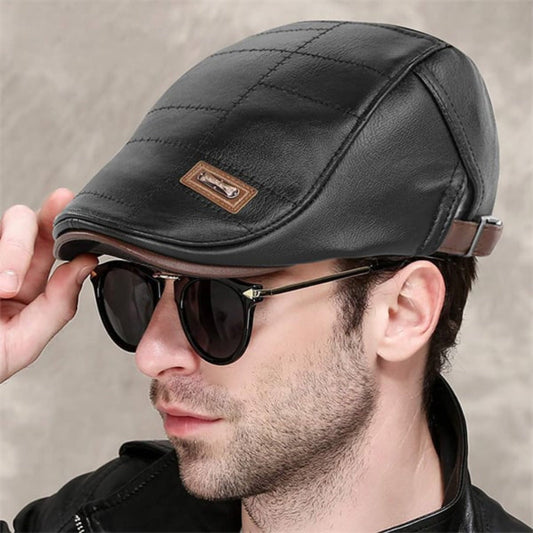 BaretÉlite - Retro-Leder-Beret für Herren