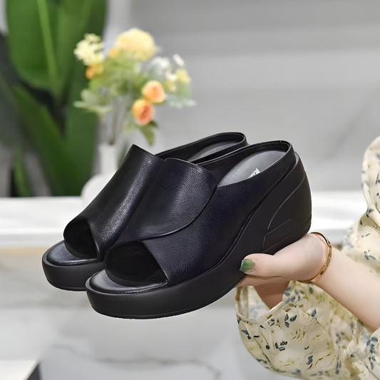 Clara - Elegante und Orthopädische Plateau-Sandalen mit Offener Spitze