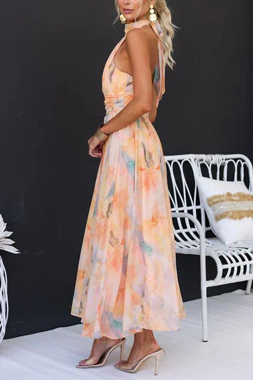 Liorina - Elegantes Maxikleid mit Aquarelleffekt für den Sommer