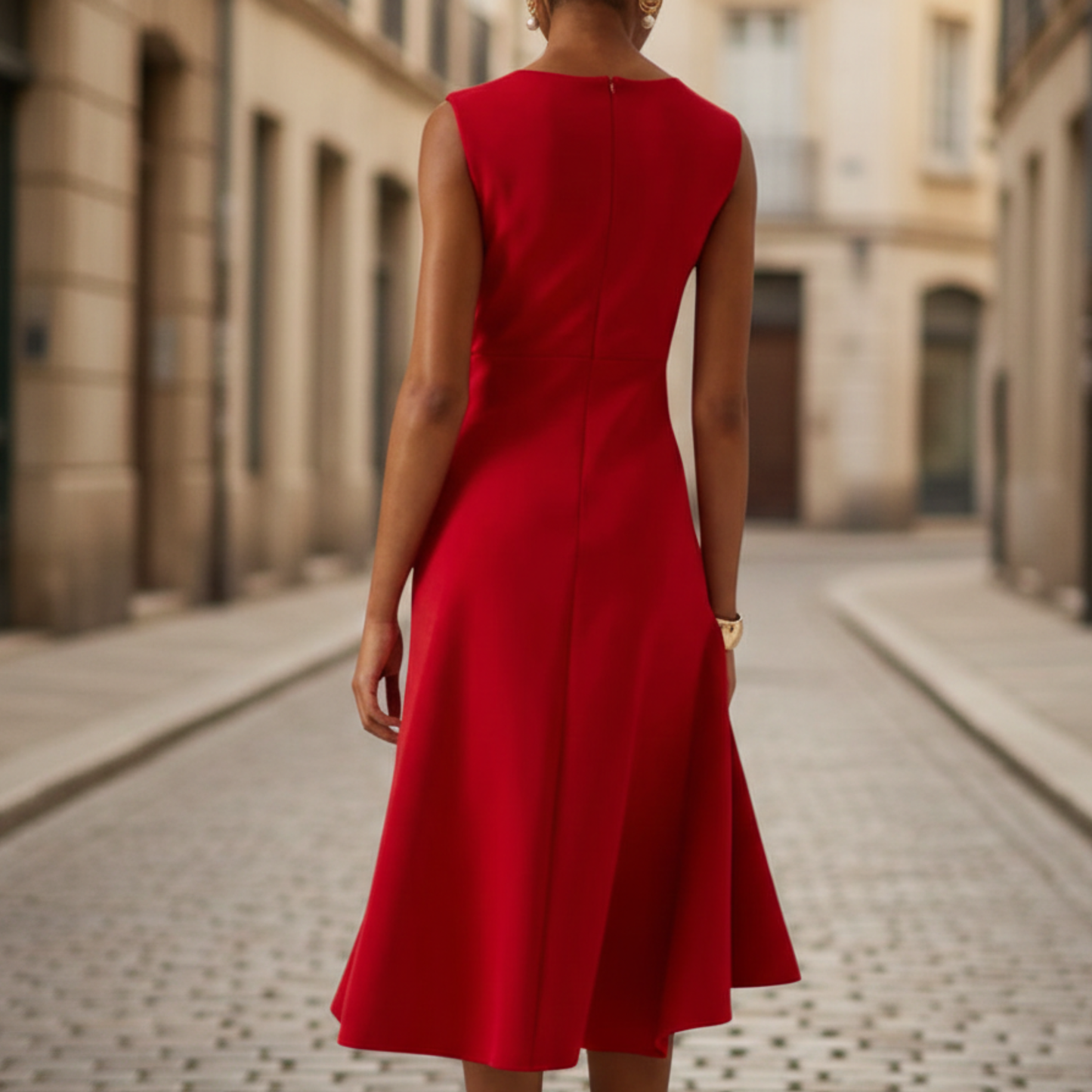 Aelina - Asymmetrisches Midikleid für Frauen