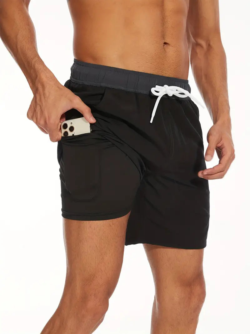 Élio - Herren Badehose mit schnellem Trocknen – Atmungsaktives Polyester & Bequeme Passform mit Handy-Tasche