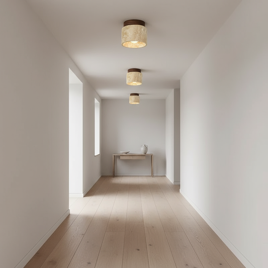 ZenithPierre - Japanische Deckenlampe aus Travertin