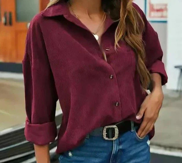 Élarisse - Trendige Cordbluse für den Frühling