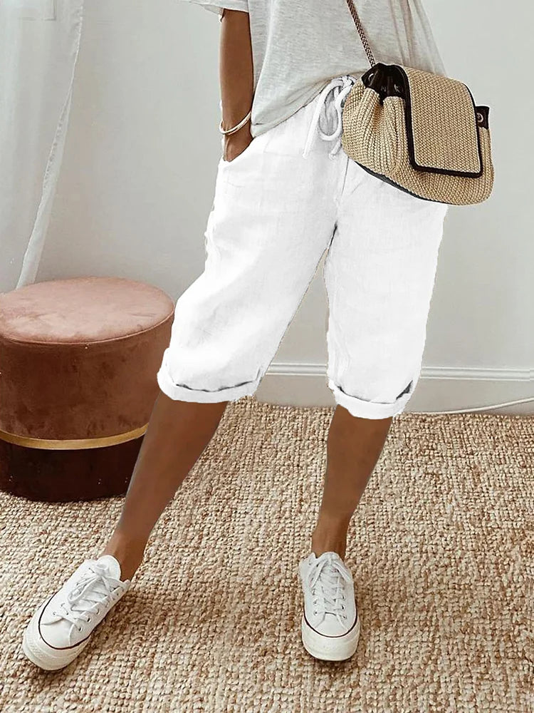 Fioralys - Shorts für Damen aus Baumwolle-Leinen – fließend, leicht und trendy für den Sommer 2026