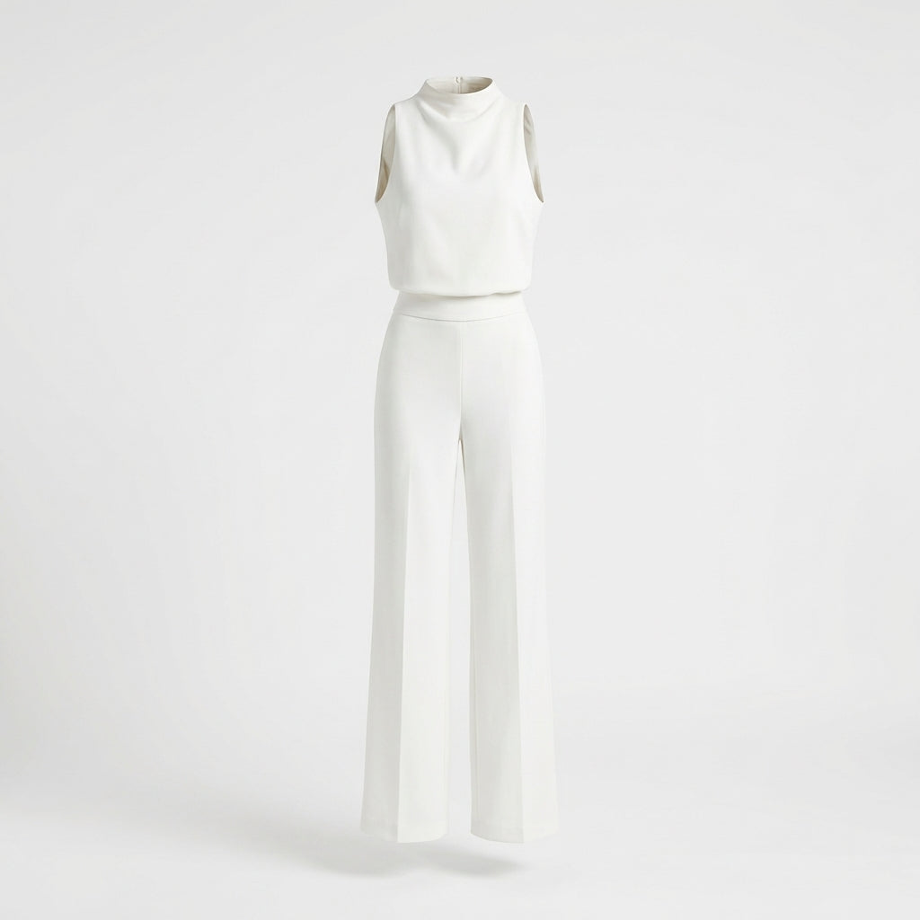 Eleganter Jumpsuit für Damen – Ärmellos & Figurstreckend in fließendem Design