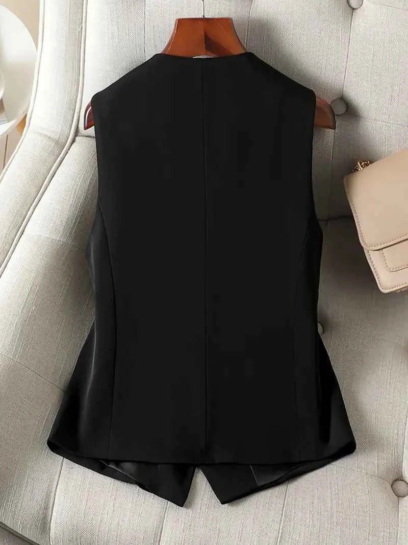 Elegante Damen Anzugweste mit V-Ausschnitt – Ärmellose Business Weste Modern Fit