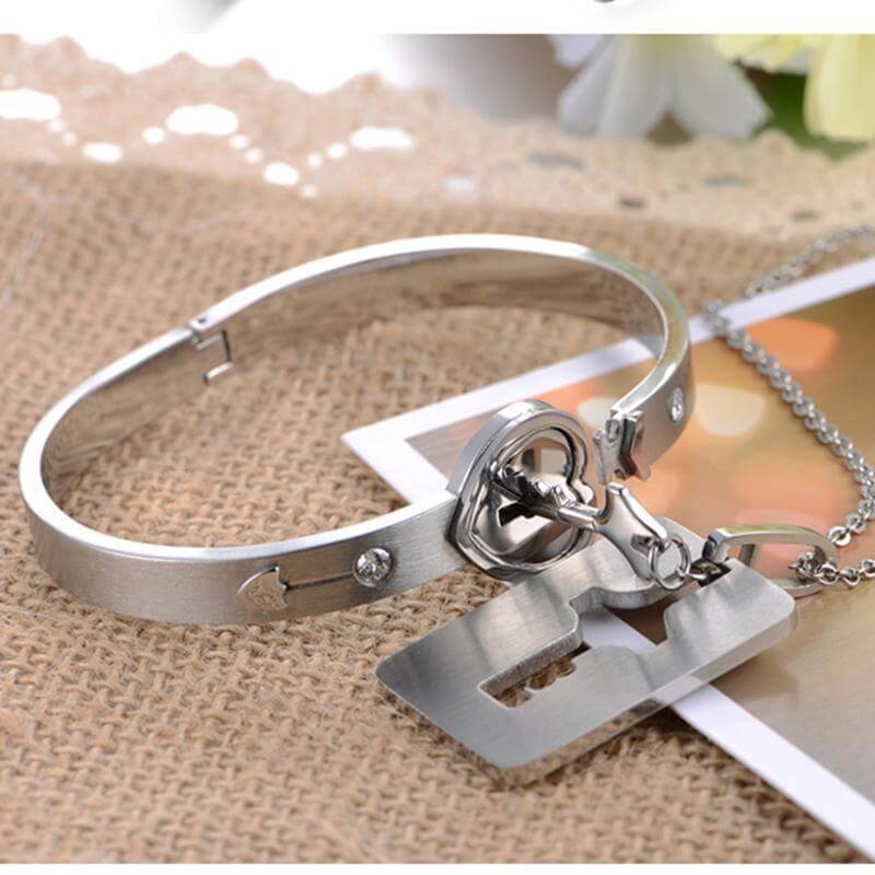 Amoréa - DU BIST DER SCHLÜSSEL MEINES HERZES – Armband + Halskette Set
