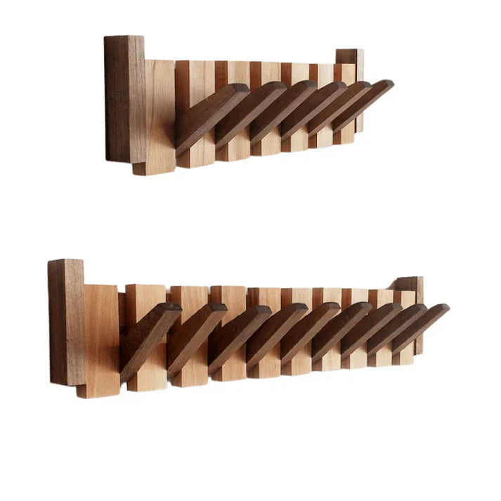 AriaBois - Stilvolle Holz-Garderobe mit Klavier-Tasten-Muster