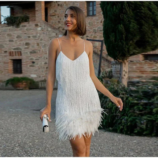 Vérane - Cocktailkleid für den Sommer und festliche Anlässe mit Fransen