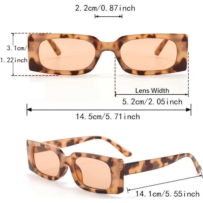 Rechteckige Retro Sonnenbrille für Damen – UV400 Schutz & Trendiger Y2K Style