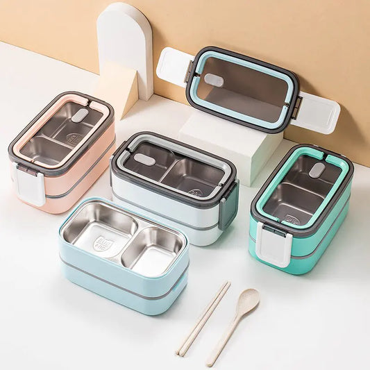 Auslaufsichere Lunchbox mit Edelstahl-Einsatz – Bento Brotdose für Büro, Schule & unterwegs
