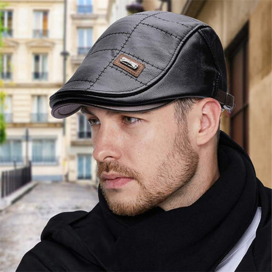 BaretÉlite - Retro-Leder-Beret für Herren