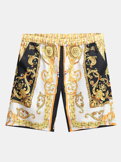 Stylisches Sommer Set mit Barock-Print – Kurzarm Hemd & Shorts für Herren