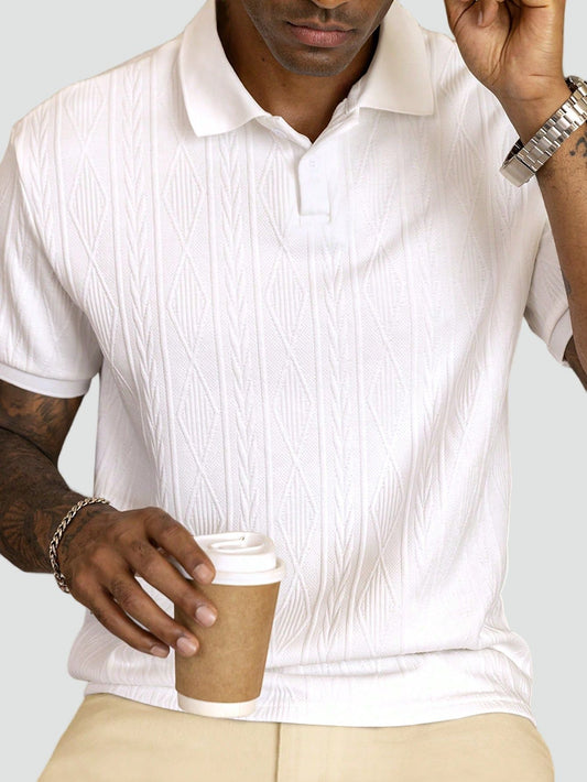 Strukturiertes Polo-Shirt für Herren – Elegantes Kurzarmshirt atmungsaktiv & stilvoll