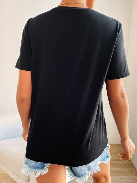 Méloria - Kurzarm T-Shirt mit Rundhalsausschnitt und Herz-Augen-Detail