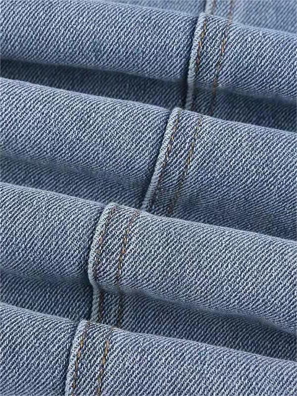 Moréa - Jean Évasé Stretch Taille Haute für Frauen mit Patchwork von Zwei Sternen auf dem Rücken