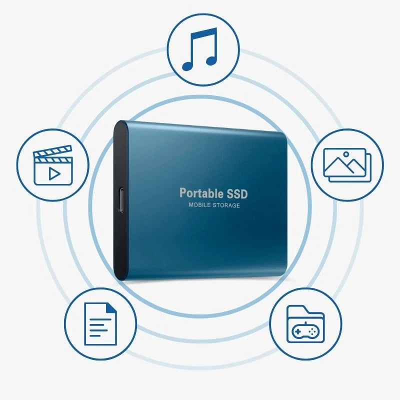 Ultraflache Portable SSD Festplatte mit USB-C – Schneller Externer Speicher für PC, Laptop & Smartphone