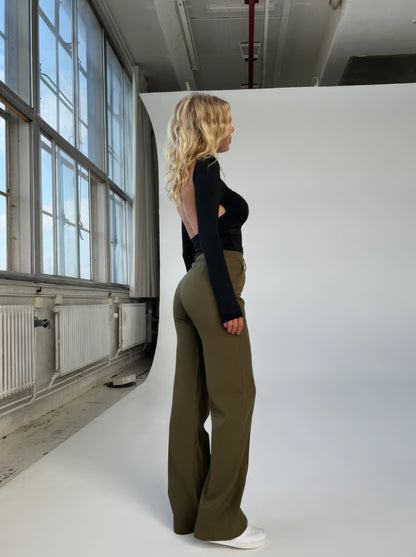 Floréa - Elegante Hochtaillierte Stretchhose mit Geradem Bein für Frauen