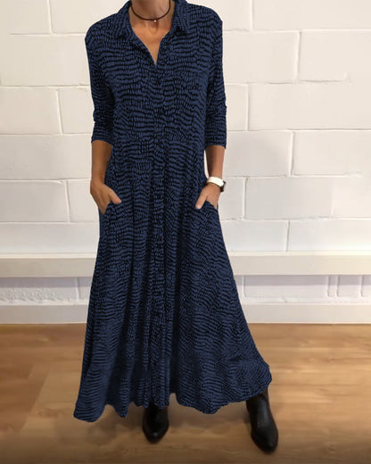Apolline - Lange Hemdbluse, Bequem und Elegant, mit Weitem Schnitt, Knöpfen und Halbärmel für Frauen
