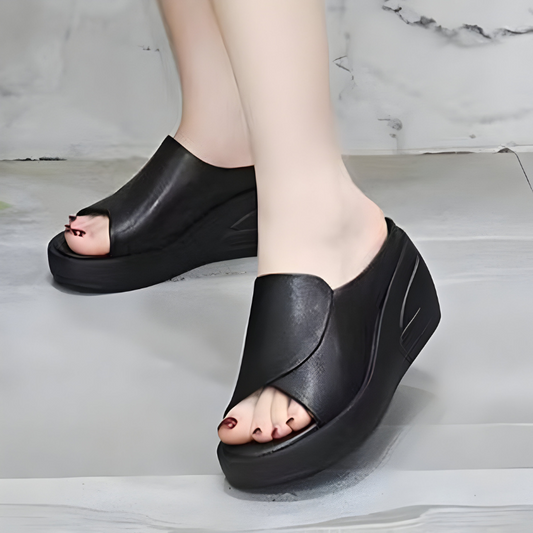 Clara - Elegante und Orthopädische Plateau-Sandalen mit Offener Spitze