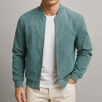 Herren Wildleder-Look Bomberjacke – Elegante Übergangsjacke Slim Fit & moderner Casual Style