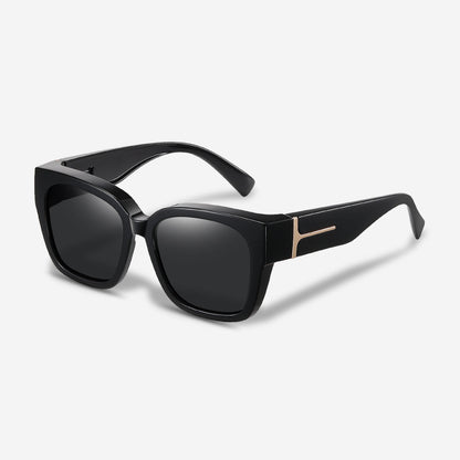 Elegante Oversize Sonnenbrille für Damen – Klassisches Design mit Gold-Detail & UV400 Schutz