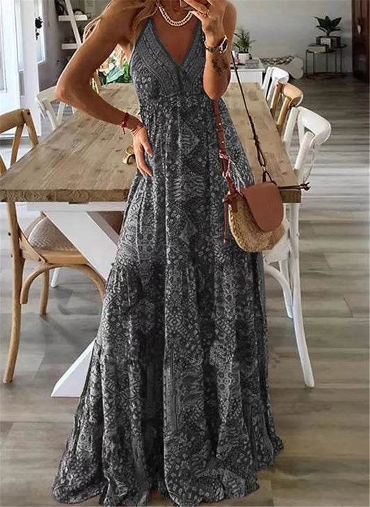 Zaria - Maxikleid für den Sommer mit Blumen | Bequemes und Elegantes Boho-Kleid für Frauen