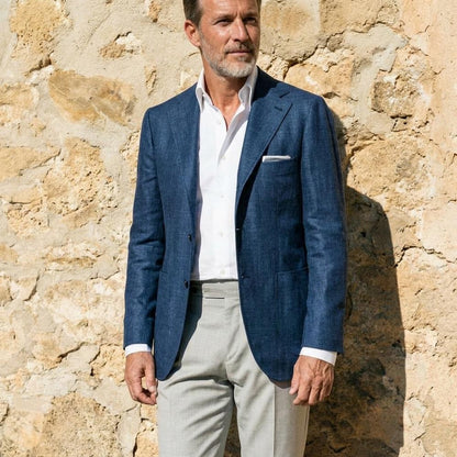Elegantes Herren Sakko mit Leinenstruktur – Sommer Blazer Slim Fit & Atmungsaktiv