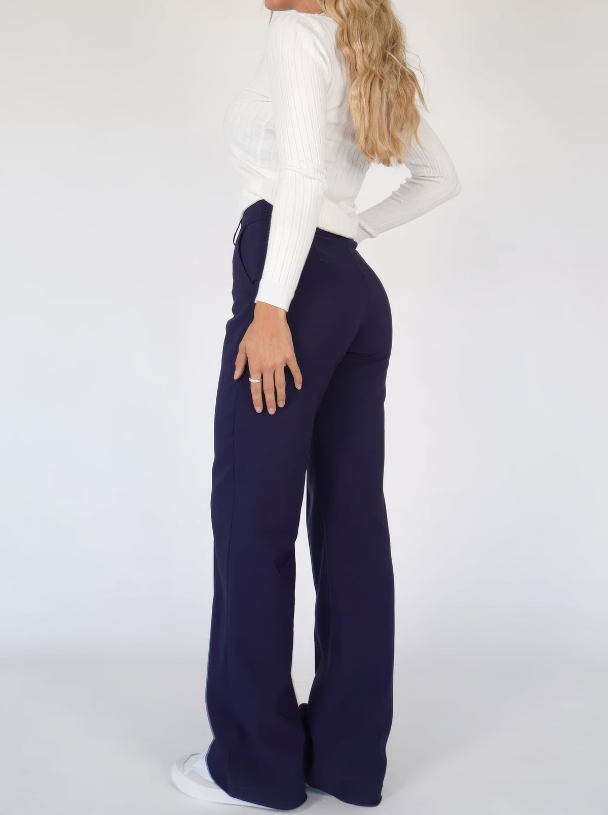 Floréa - Elegante Hochtaillierte Stretchhose mit Geradem Bein für Frauen
