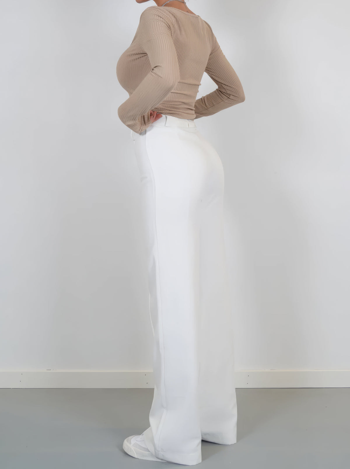 Floréa - Elegante Hochtaillierte Stretchhose mit Geradem Bein für Frauen