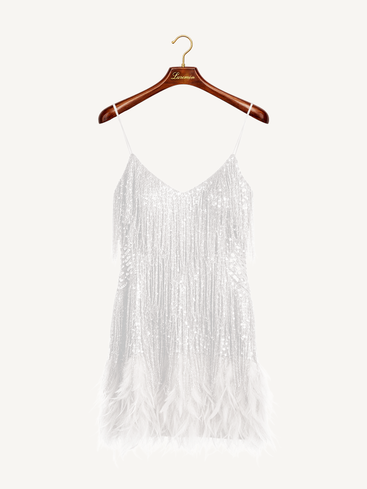 Elegantes Pailletten Fransenkleid für Damen – Glamouröses Party Cocktailkleid mit Federsaum