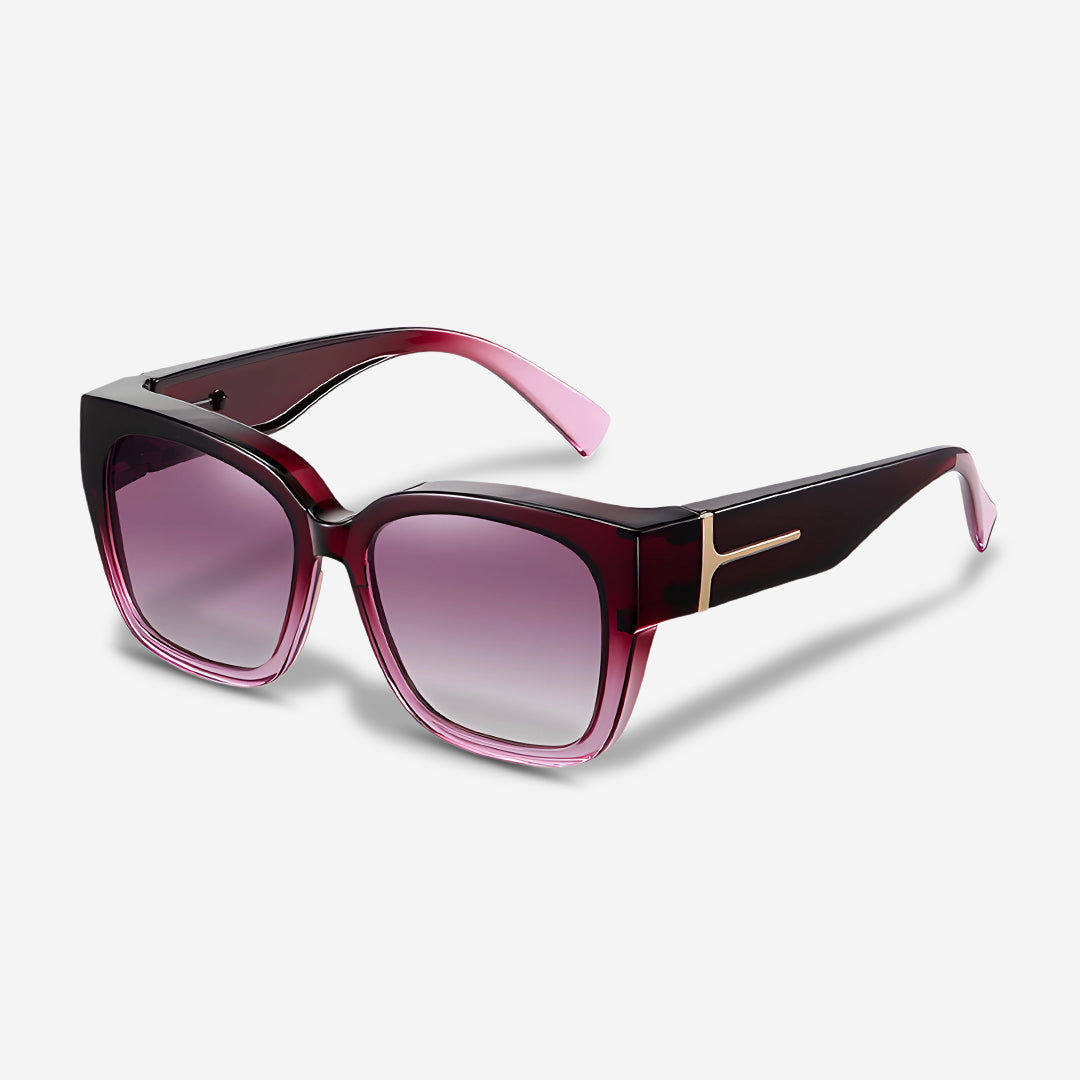 Elegante Oversize Sonnenbrille für Damen – Klassisches Design mit Gold-Detail & UV400 Schutz