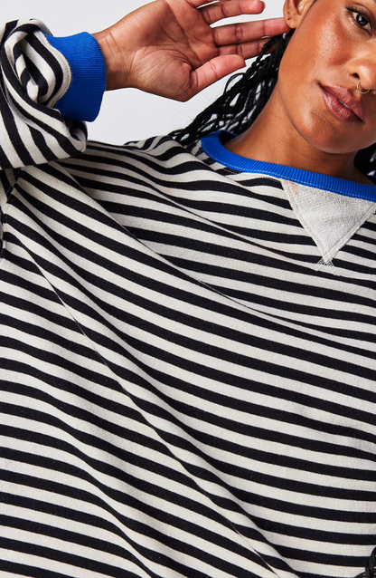 Oversize Damen Sweatshirt mit Streifen – Lässiger Pullover im Colorblock Look & weicher Komfort