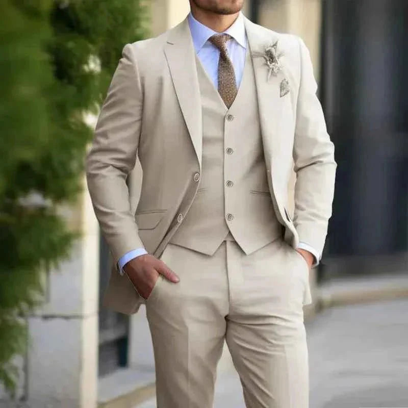 Eleganter Herren 3-Teiler Anzug – Slim Fit Business- & Hochzeitsanzug