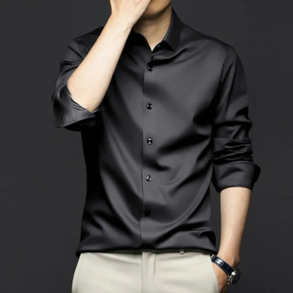 Elegantes Business Hemd mit Slim Fit – Knitterarmes Langarmhemd für Herren