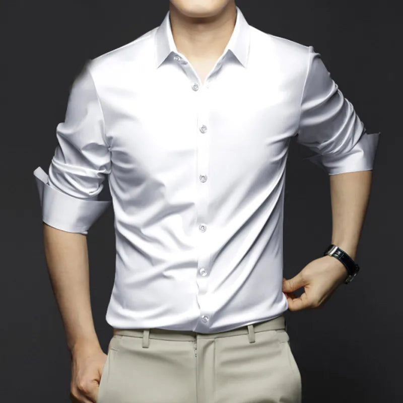 Elegantes Business Hemd mit Slim Fit – Knitterarmes Langarmhemd für Herren