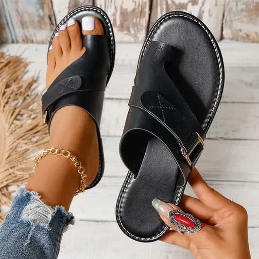Bequeme Sandalen mit Zehenschlaufe für Damen – Verstellbare Sommerschuhe leicht & stilvoll