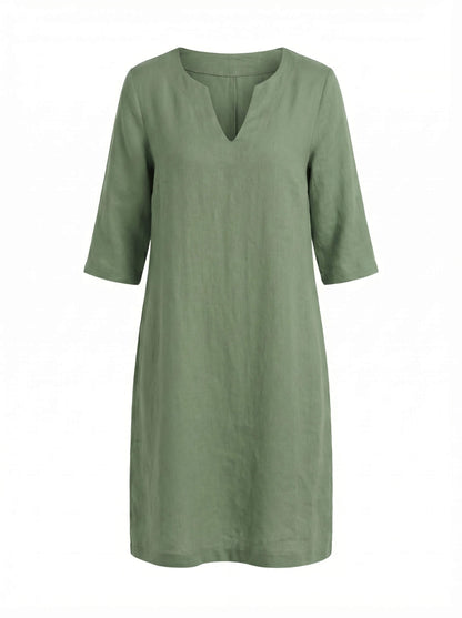 Leichtes Sommerkleid für Damen – Luftiges Kleid mit V-Ausschnitt & bequemer Passform