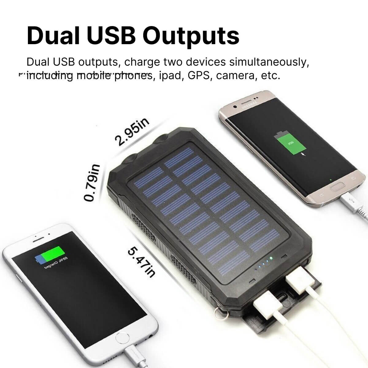 Voltisola - Externe Solar-Batterie 20.000 mAh, Wasserdicht – Tragbare Powerbank