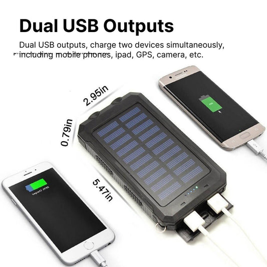 Voltisola - Externe Solar-Batterie 20.000 mAh, Wasserdicht – Tragbare Powerbank