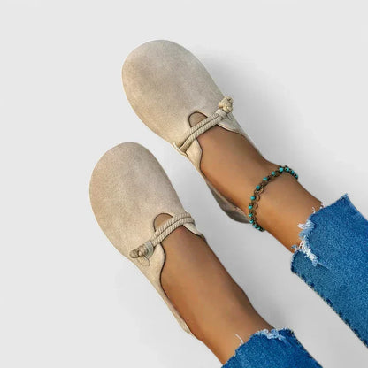 Bequeme Ballerina-Schuhe für Damen – Weiche Slip-On Flats mit Zierschnürung
