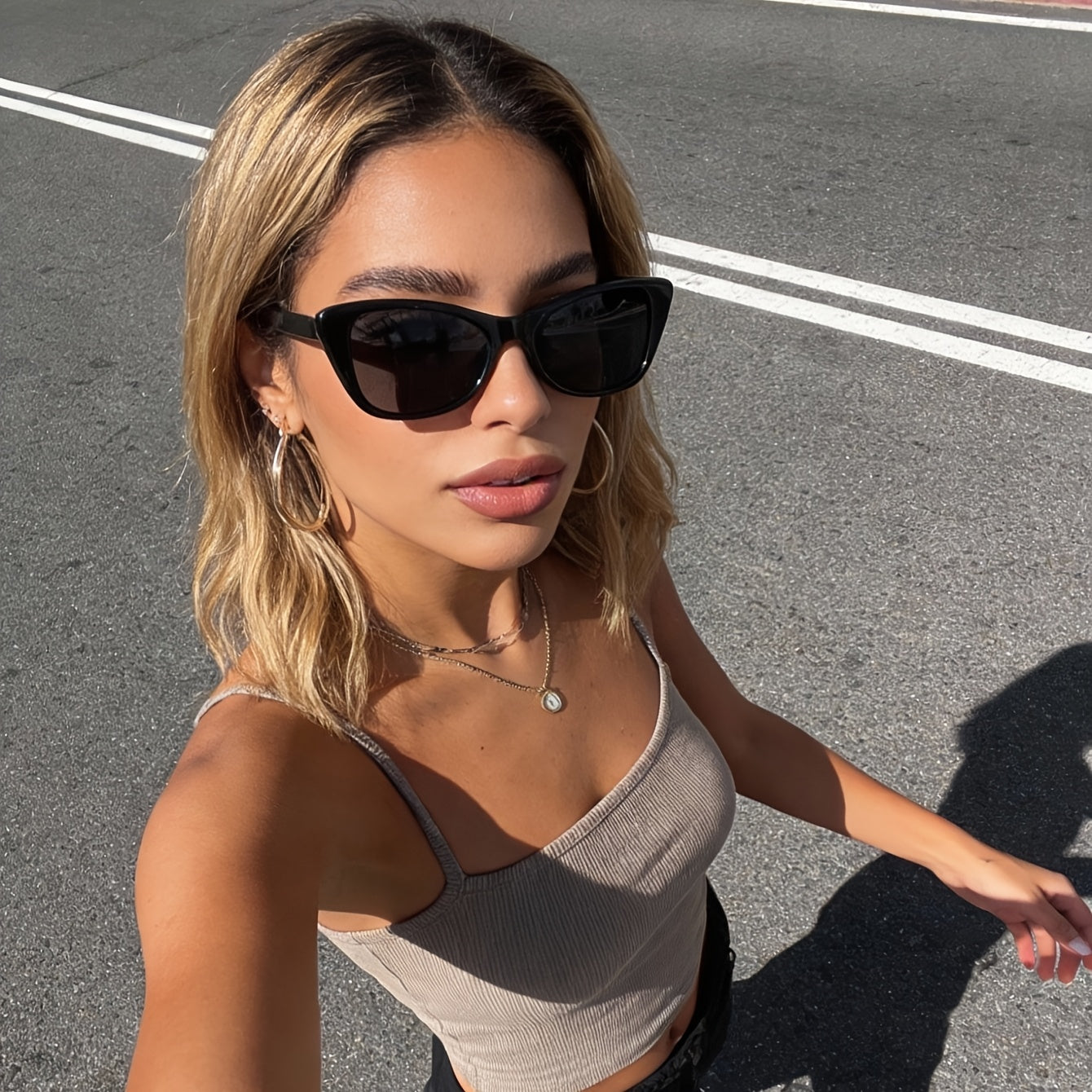 Elegante Cat-Eye Sonnenbrille für Damen – UV400 Schutz & Zeitloser Streetstyle