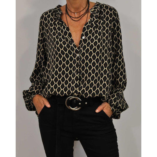 Faylise - Elegante Oversize-Bluse mit Muster