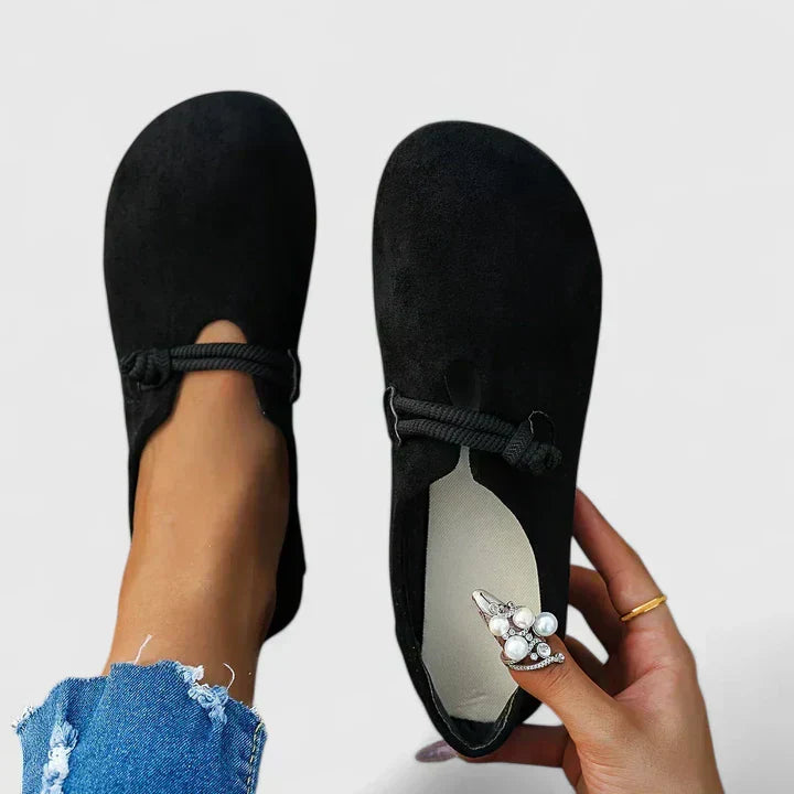 Bequeme Ballerina-Schuhe für Damen – Weiche Slip-On Flats mit Zierschnürung
