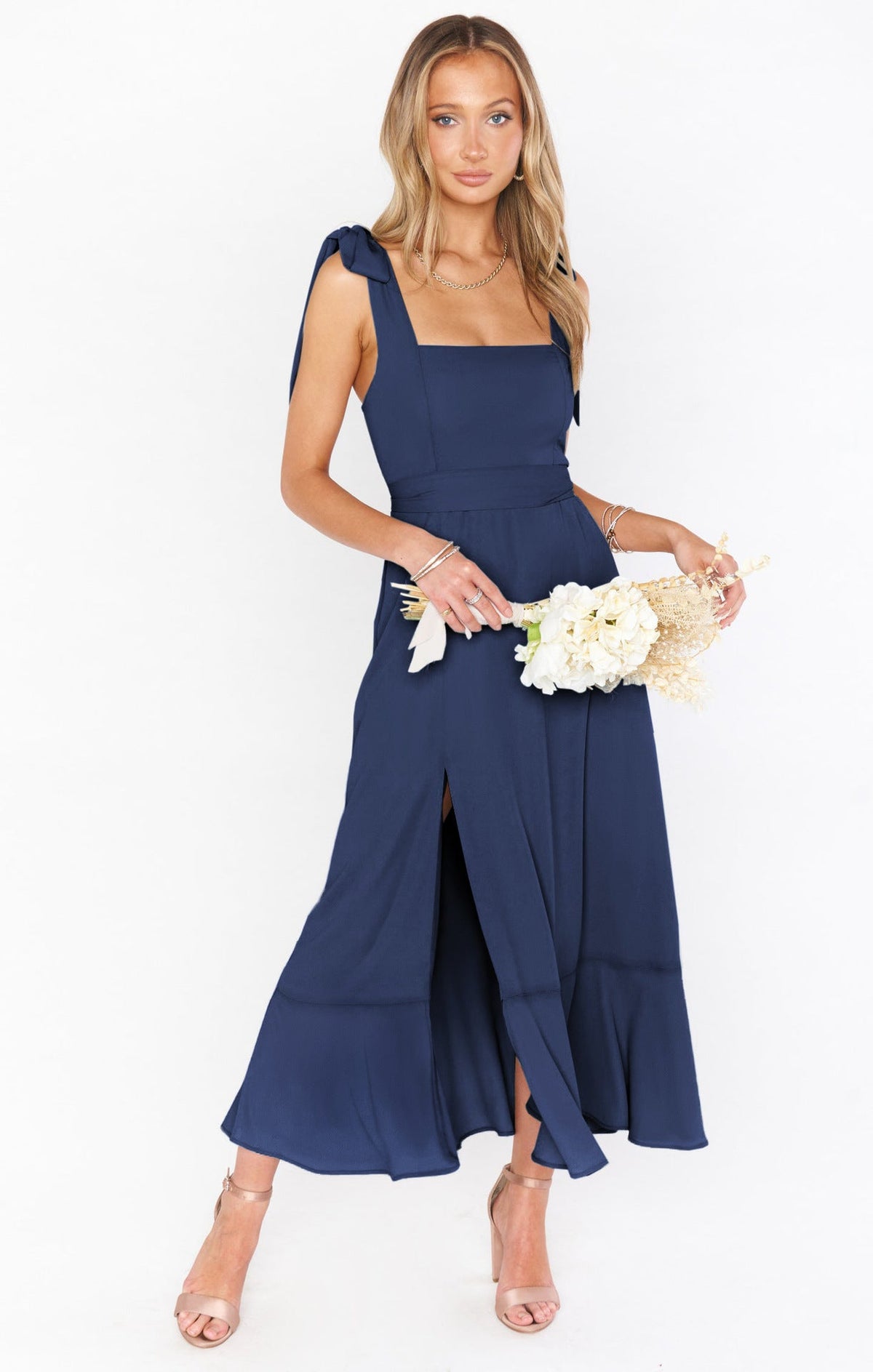 Élaria - Boho Kleid mit Schlitz und Trägern