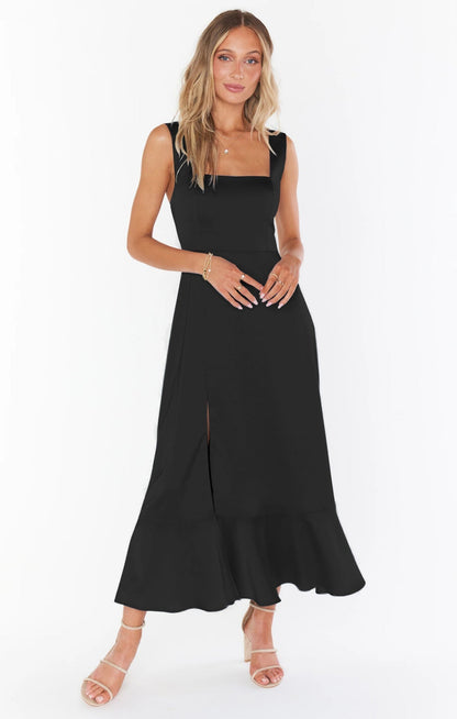 Élaria - Boho Kleid mit Schlitz und Trägern