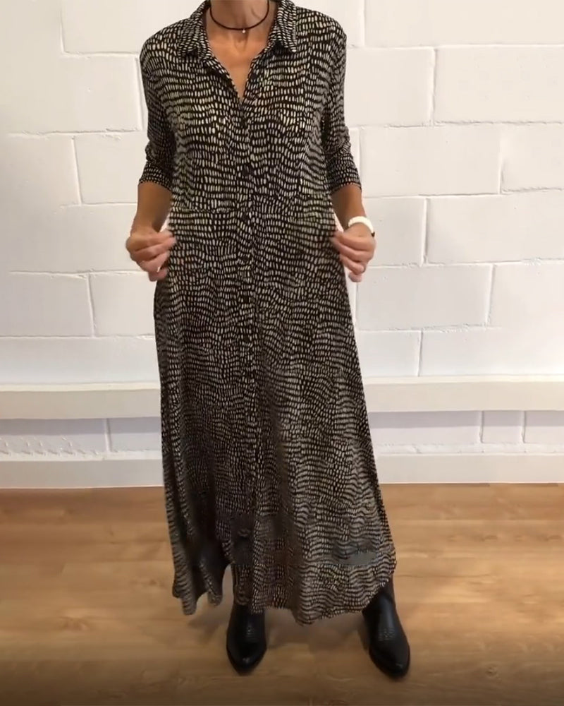 Apolline - Lange Hemdbluse, Bequem und Elegant, mit Weitem Schnitt, Knöpfen und Halbärmel für Frauen