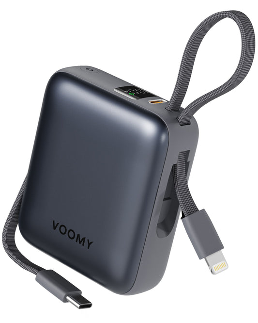 Ampéra - Voomy Charge P610 – Powerbank 10 000 mAh – Integrierte Kabel – Schnellladung 22,5 W