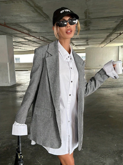 Florélie - Eleganter Beiger Langblazer für Damen | Business Casual – Perfekte Frühlingsjacke
